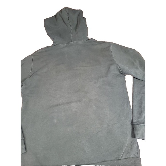 Thrashed Adidas Hoodie Sweatshirt Men's Large Green Trefoil Graphic Print Grunge - Picture 9 of 12